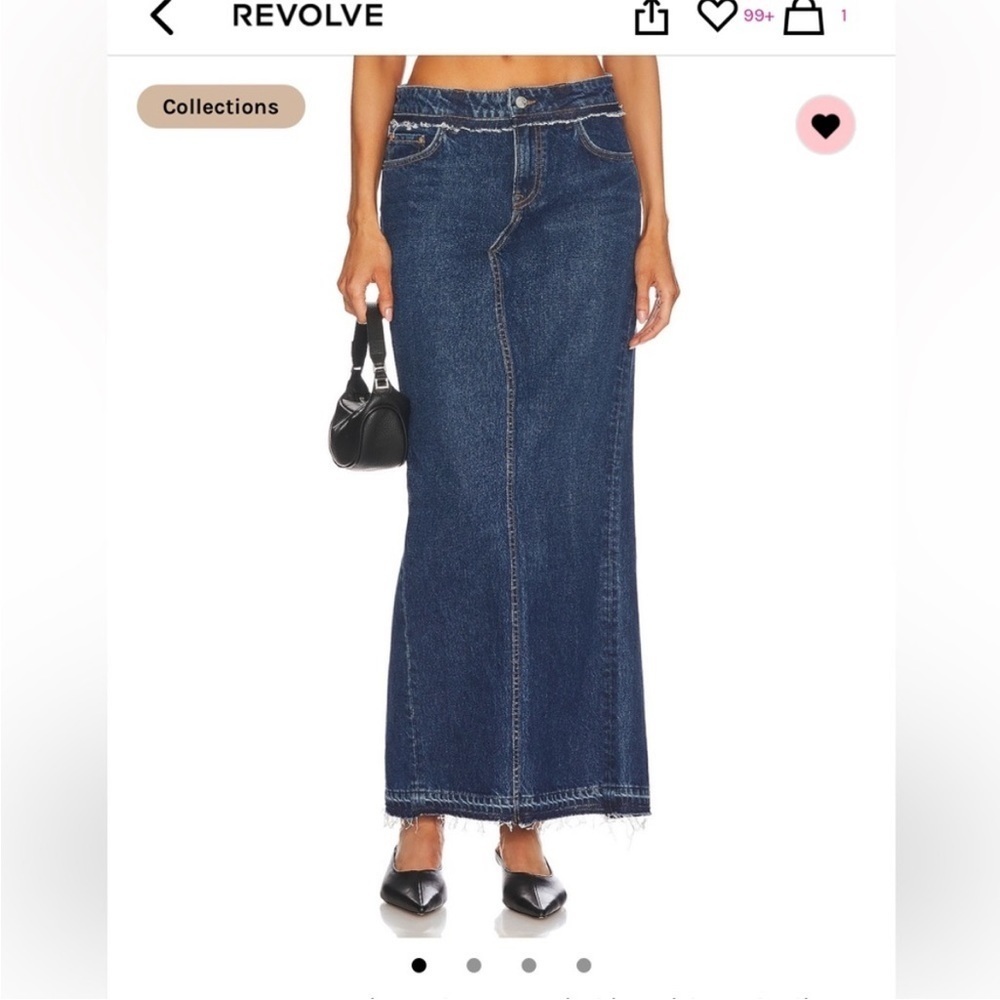 Grlfrnd Cameron Low Rise Column Maxi skirt with back slit